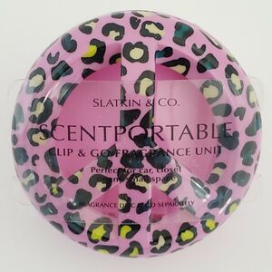 Retired Pink Peace Sign Scentportable Animal Print Bath Body Works Clip No Disc